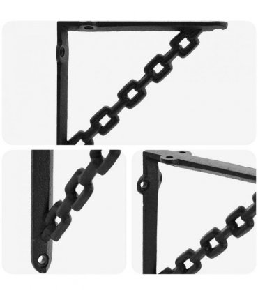 vidaXL Wall Shelf Brackets 2 pcs Black 14.5 x 14.5 x 3 cm Steel — Size: 14 x 14 cm — V0672369563