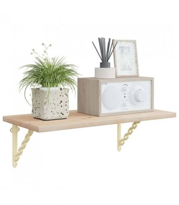 vidaXL Wall Shelf Brackets 2 pcs Antique White 21 x 21 x 3.5 cm Steel — Size: 21 x 21 cm