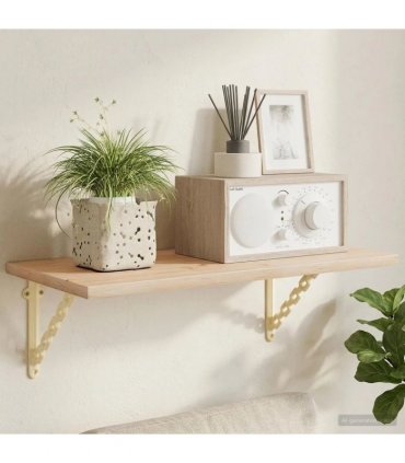 vidaXL Wall Shelf Brackets 2 pcs Antique White 21 x 21 x 3.5 cm Steel — Size: 21 x 21 cm