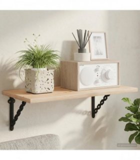 vidaXL Wall Shelf Brackets 12 pcs Black 10.5 x 10.5 x 3 cm Steel — Size: 10 x 10 cm