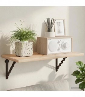 vidaXL Wall Shelf Brackets 2 pcs Antique Brown 14.5 x 14.5 x 3 cm — Size: 14 x 14 cm — V0672369568