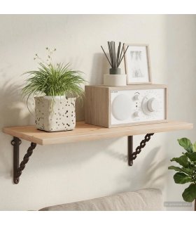 vidaXL Wall Shelf Brackets 2 pcs Antique Brown 21 x 21 x 3.5 cm Steel — Size: 21 x 21 cm