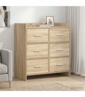 vidaXL Sideboard Sonoma Oak 75 x 33 x 80 cm Engineered Wood