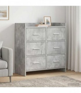 vidaXL Sideboard Concrete Grey 75 x 33 x 80 cm Engineered Wood