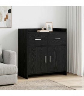 vidaXL Sideboard Black Oak 75 x 36 x 80 cm Engineered Wood