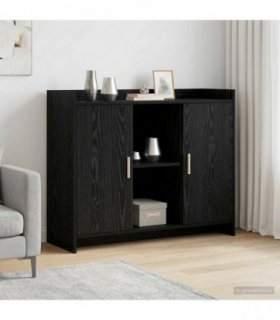 vidaXL Sideboard Black Oak 98.5 x 33 x 80 cm Engineered Wood — V0672370196