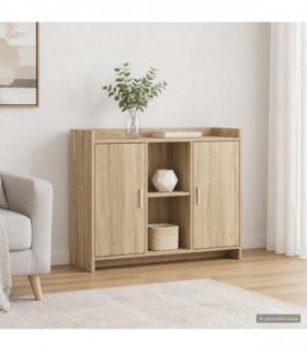 vidaXL Sideboard Sonoma Oak 98.5 x 33 x 80 cm Engineered Wood