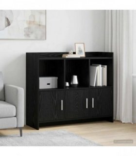vidaXL Sideboard Black Oak 98.5 x 33 x 80 cm Engineered Wood — V0672370206