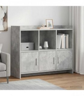 vidaXL Sideboard Concrete Grey 98.5 x 33 x 80 cm Engineered Wood — V0672370209