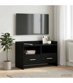 vidaXL TV Cabinet 71.5 x 33 x 47 cm Black Oak Engineered Wood