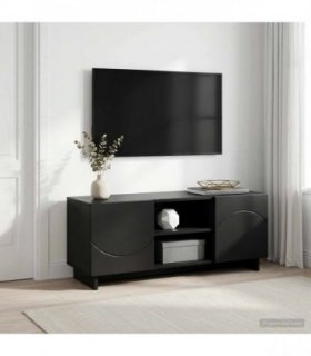 vidaXL TV Stand 90 x 34.5 x 40 cm Black Engineered Wood — V0672370412