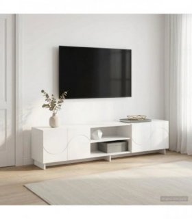 vidaXL TV Stand 180 x 34.5 x 40 cm White Engineered Wood — Size: 179.5 x 34.5 x 40 cm