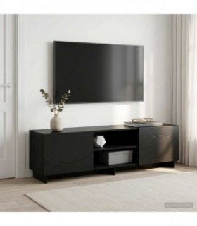 vidaXL TV Stand 140 x 34.5 x 40 cm Black Engineered Wood