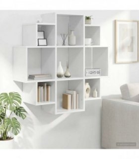 vidaXL Wall Shelf White 90 x 25 x 90 cm Engineered Wood
