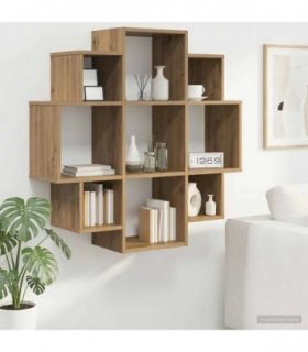 vidaXL Wall Shelf Artisan Oak 90 x 25 x 90 cm Engineered Wood