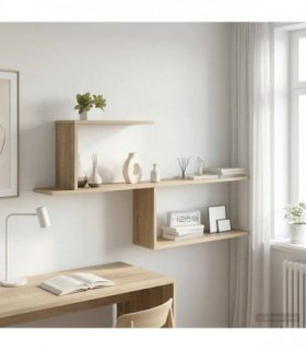 vidaXL Wall Shelf Sonoma Oak 122 x 18 x 60 cm Engineered Wood