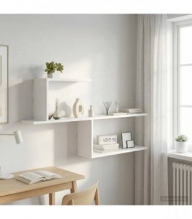 vidaXL Wall Shelf White 122 x 18 x 60 cm Engineered Wood