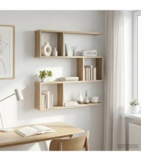 vidaXL Wall Shelf Sonoma Oak 80 x 12 x 79.5 cm Engineered Wood — Model: Tall multi-tier design