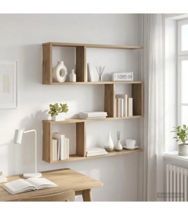 vidaXL Wall Shelf Artisan Oak 80 x 12 x 79.5 cm Engineered Wood — Model: Tall multi-tier design