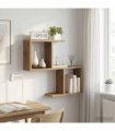 vidaXL Wall Shelf Artisan Oak 60 x 12 x 50.5 cm Engineered Wood — Model: Asymmetric shelf design