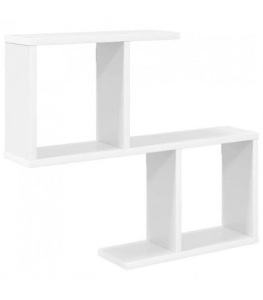vidaXL Wall Shelf White 60 x 12 x 50.5 cm Engineered Wood — Model: Asymmetric shelf design