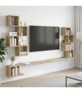 vidaXL Wall-Mounted TV Shelf Sonoma Oak 160 x 15 x 94 cm