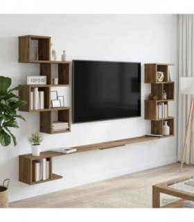 vidaXL Wall-Mounted TV Shelf Artisan Oak 180 x 15 x 94 cm