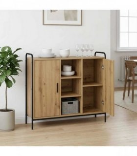 vidaXL Sideboard Artisan Oak 98.5 x 33 x 81 cm Engineered Wood — Model: with 2 door & 2 shelves