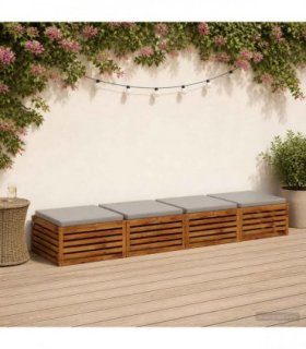 vidaXL 4-Piece Seat Cushions SOEST 4 pcs 100% Polyester Grey — Colour: Grey (polyester), Size: 80 x 80 x 5 cm