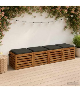 vidaXL 4-Piece Seat Cushions SOEST 4 pcs 100% Polyester Anthracite — Colour: Anthracite (melange), Size: 50 x 50 x 5 cm