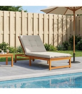 vidaXL Sunlounger Cushion GEMERT 100% Polyester White 190 x 70 x 9 cm