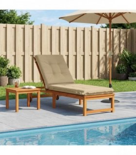 vidaXL Sunlounger Cushion GEMERT 100% Polyester Beige 190 x 60 x 9 cm