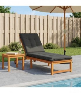 vidaXL Sunlounger Cushion GEMERT 100% Polyester Anthracite — Size: 190 x 50 x 9 cm