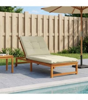 vidaXL Sunlounger Cushion GEMERT 100% Polyester Cream 190 x 70 x 9 cm — V0672374374