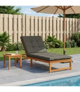 vidaXL Sunlounger Cushion GEMERT 100% Polyester Grey 190 x 70 x 9 cm