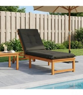 vidaXL Sunlounger Cushion GEMERT 100% Polyester Anthracite — Size: 190 x 50 x 9 cm — V0672374390