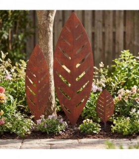 vidaXL Garden Stake 3 pcs 116.5 x 35 x 3 cm Rusty Weathering Steel