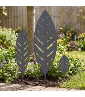 vidaXL Garden Stake 3 pcs 116.5 x 35 x 3 cm Anthracite Steel