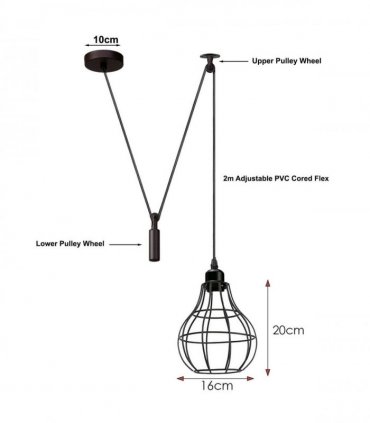 Hanging Pendant Lamp Retro Industrial Vintage Light — Size: without bulb
