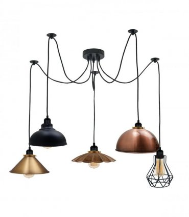 Retro Vintage Chandelier Ceiling Spider Light Industrial Pendant 5 Way DIY Lamp — Size: without bulb
