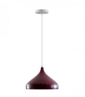 E27 Retro Modern Vintage Metal Ceiling Pendant Light Industrial Pendant Light Shade — Colour: Burgundy, Size: with bulb