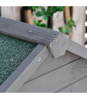 Wood Garden Storage Shed Tool Cabinet w/ Felt Roof, 189x82x49cm, Grey — Colour: Dark Grey, Size: 82cm x 49cm x 189cm