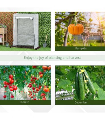 100 x 50 x 150cm Greenhouse w/ Zipper Roll-up Door Outdoor White