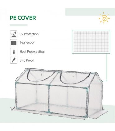 Greenhouse Plants Foil Tomato Vegetable House W/ 2 Windows White