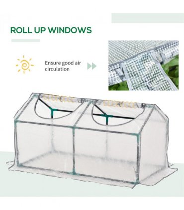 Greenhouse Plants Foil Tomato Vegetable House W/ 2 Windows White