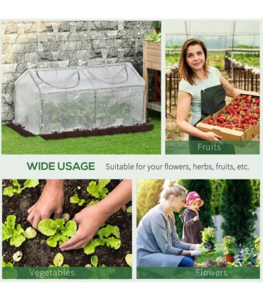 Greenhouse Plants Foil Tomato Vegetable House W/ 2 Windows White
