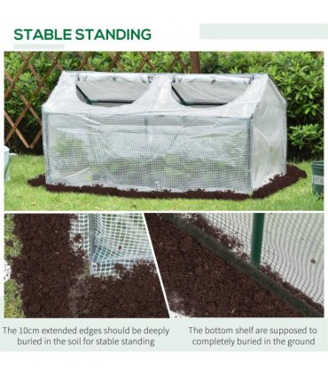 Greenhouse Plants Foil Tomato Vegetable House W/ 2 Windows White