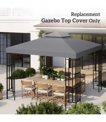 3 x 3(m) Gazebo Canopy Roof Top Replacement Cover Deep Grey (TOP ONLY)