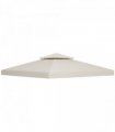 Gazebo Replacement Canopy 3x3 m Cream White Roof Top Cover 2-Tier Tent