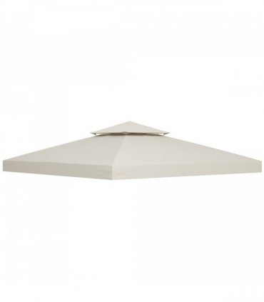 Gazebo Replacement Canopy 3x3 m Cream White Roof Top Cover 2-Tier Tent